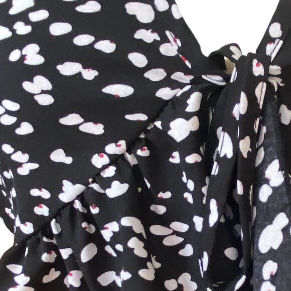 Abstract Floral Babydoll Tie Ruffle Crop Top Boho Cottagecore Y2K Dark Fairy-M - Picture 4 of 10